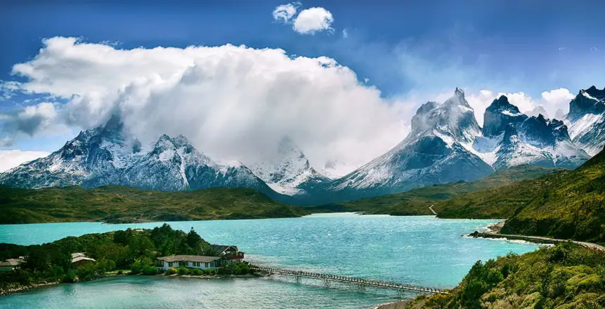 Torres del Paine Nationalpark in Chile mit Blick auf die Berge