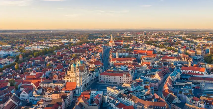 Panoramablick über die Dächer von Augsburg