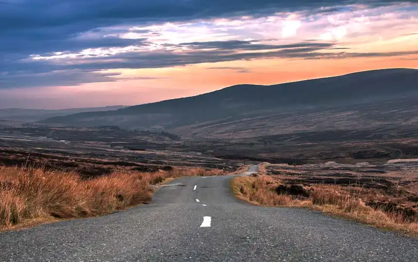 Stra&szlig;e in Sally Gap, Wicklow in Irland