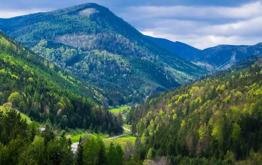 oesterreich-muggendorf-niederoesterreich Landschaft in Niederösterreich bei Muggendorf in der Nähe von Wien