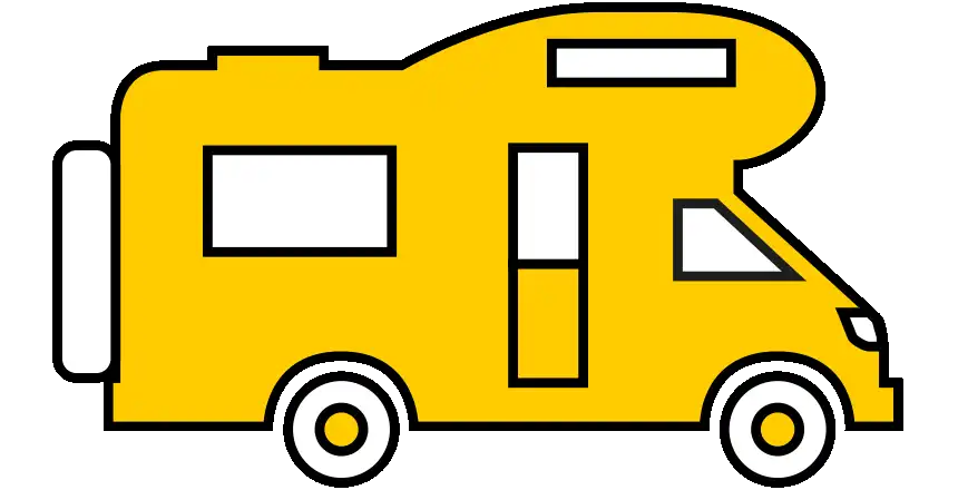 alkoven-icon alkoven wohnmobil, gelbes icon