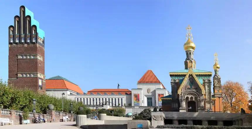 Hochzeitsturm und Russische Kapelle auf der Mathildenh&ouml;he, Darmstadt