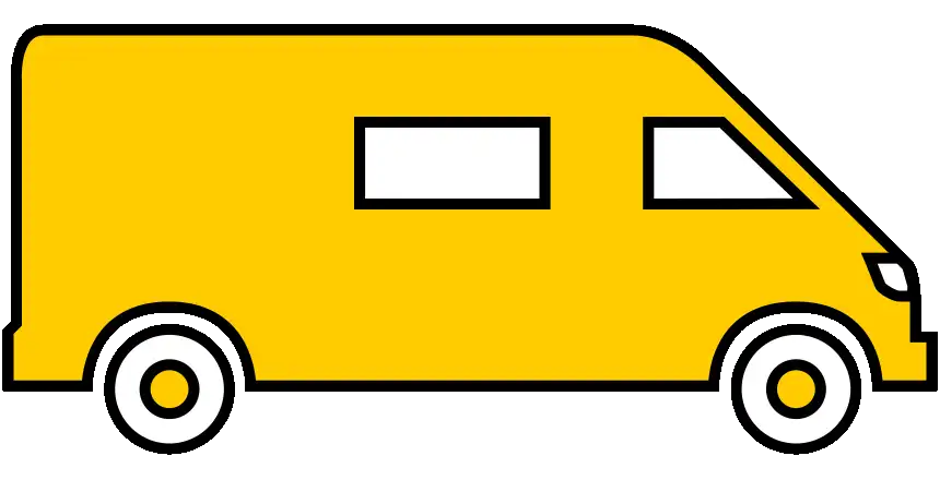 kastenwagen-icon kastenwagen wohnmobil, gelbes icon