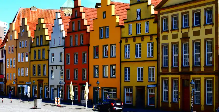 Bunte H&auml;userfront am Markt in Osnabr&uuml;ck