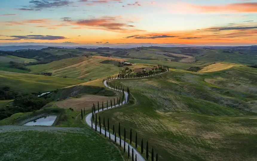 San Quirico d'Orcia in der Toskana bei Siena in Italien