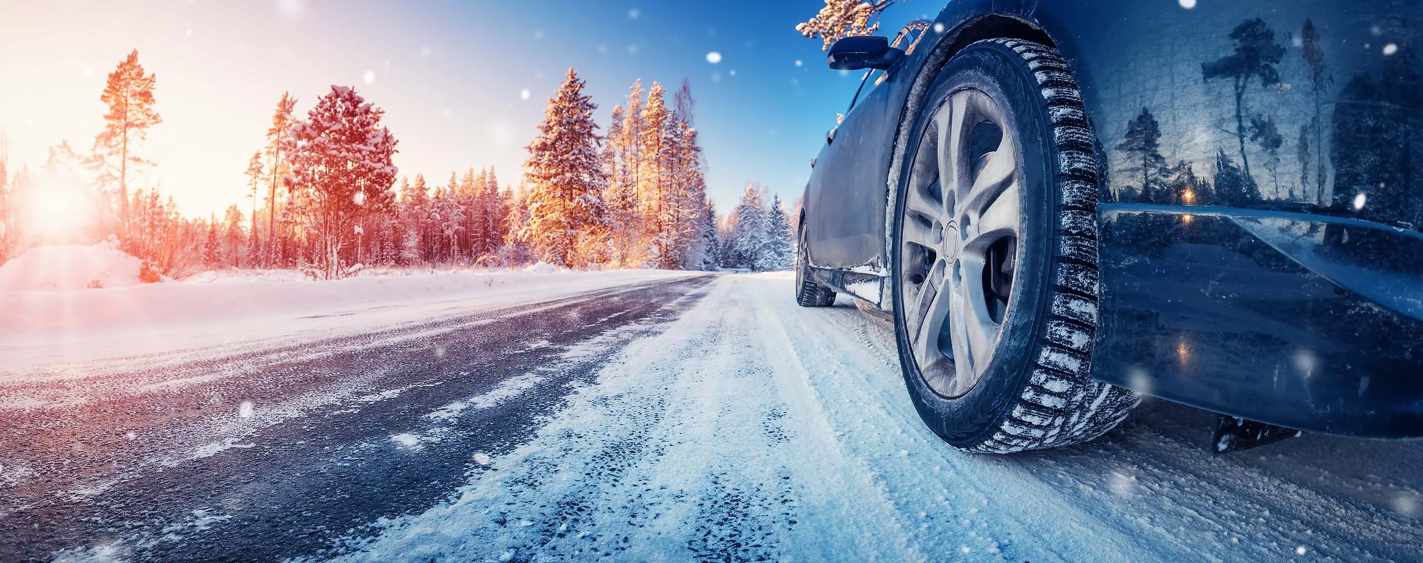 mietwagen winterzauber, auto im schnee