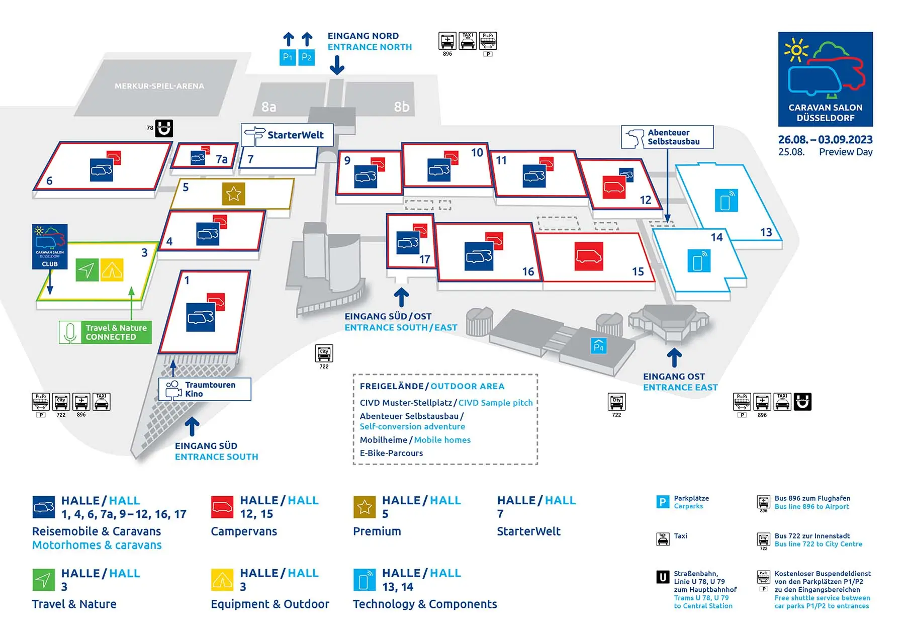 Messeplan Caravan Salon D&uuml;sseldorf 2023