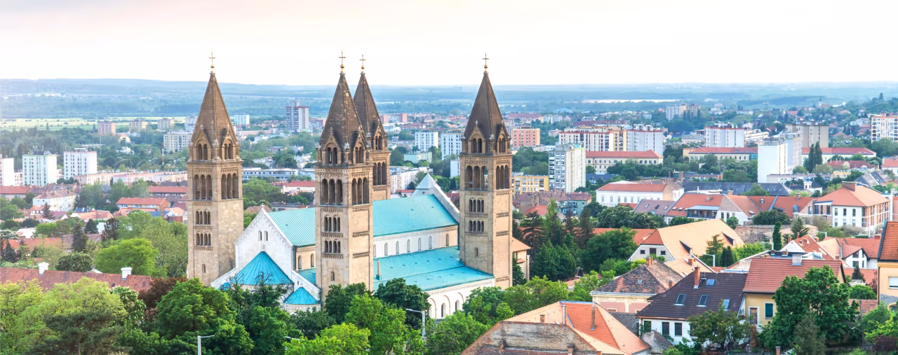 Sicht auf Kathedrale St. Peter und Paul in Pecs, Ungarn