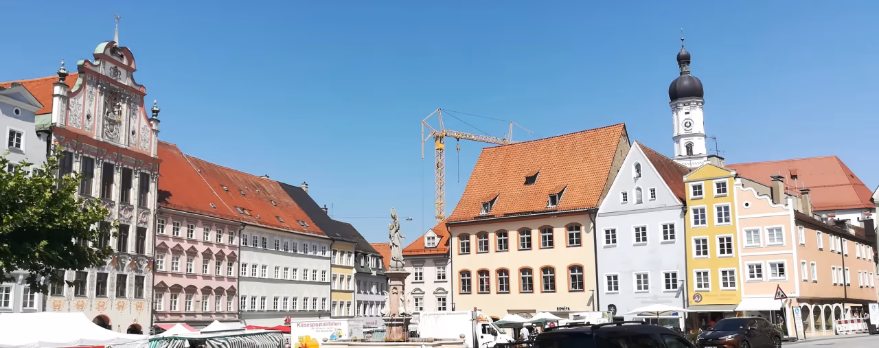 Blick über den Marktplatz von Landsberg am Lech